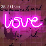 Decorative neon lights at night