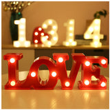 Luminous LED Letter Number Night Light English Alphabet Number Battery Lamp Romantic Wedding Christmas Party Decoration