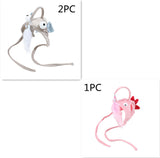 New Head Wearing Feather Funny Cat Stick Funny Cat Toy Stick Gray Big Eye Pet Toys Pet Products